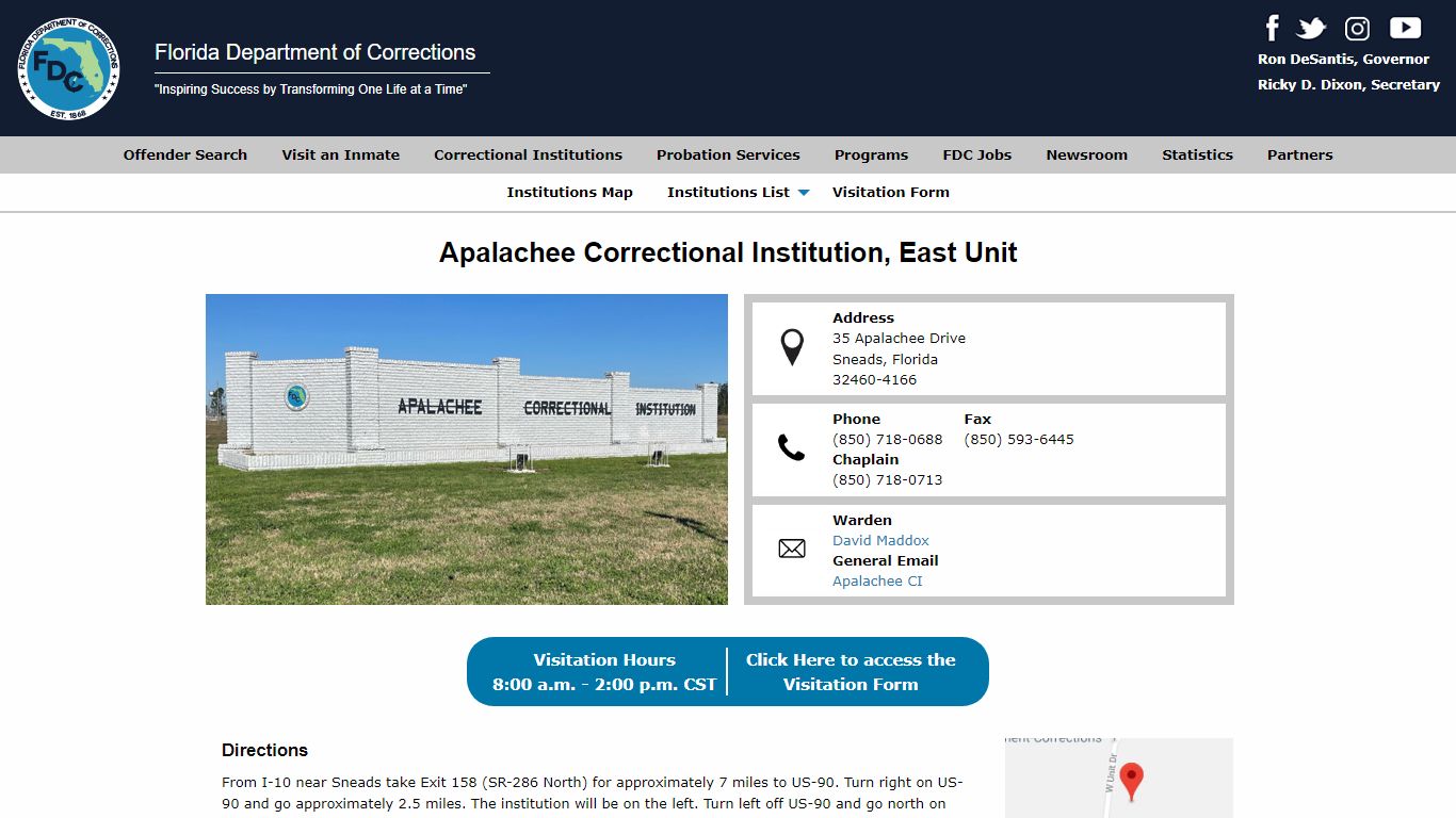 Apalachee Correctional Institution, East Unit -- Florida Department of ...